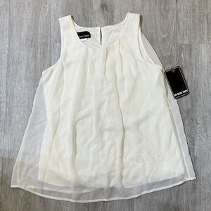 Un Deux Trois Cream Sleeveless Blouse